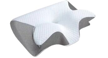Review OEM Pernă pentru somn Butterfly Sleep gri cu memorie, medie fermitate, design ergonomic, ușor de întreținut