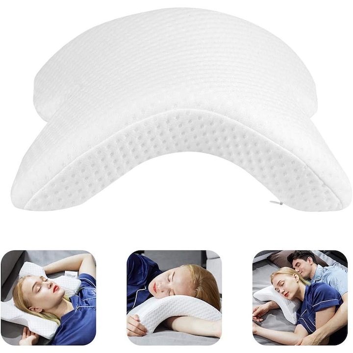Review Ulisem Perna multifunctionala din spuma cu memorie, alb, medie, husa detasabila, design ergonomic