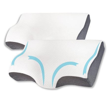 Set 2X perne cu suport pentru gat din spuma cu memorie Suporto 60 x 34 x 11/7 cm cu perforatii - review perne ortopedice, păreri reale și concluzii sincere