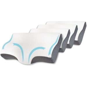 Set 4X perne cu suport pentru gat din spuma cu memorie Suporto® 60 x 34 x 11/7 cm cu perforatii - perne ortopedice cervicale