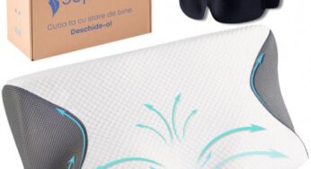 Set Perna Ortopedica Cervicala pentru dormit cu Extensii Gri + Masca de dormit Suporto 3D – recenzie perna ortopedica și accesorii pentru somn odihnitor, păreri reale Află dacă e pentru tine!