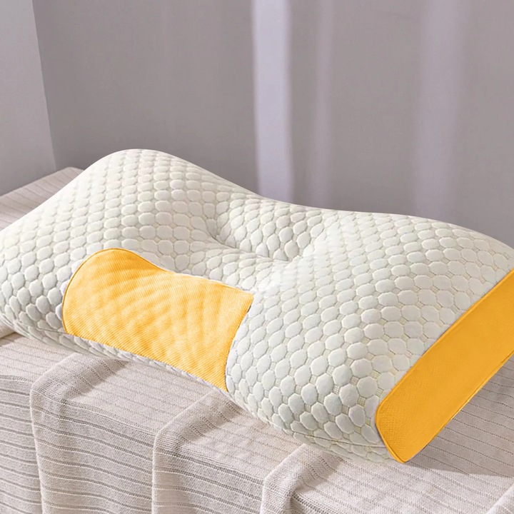 Perna ortopedică pentru suport cervical Fokelyi design conturat material bumbac alb — Caracteristici, Păreri & Preț Actualizat