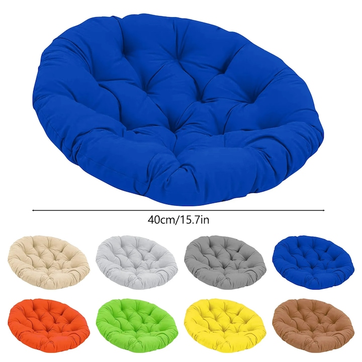Perna rotunda Fokelyi pentru scaun suspendat, moale, albastru 40x40cm — Recenzie Detaliată, Testare & Recomandări