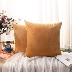 Set 2 fete perne Fokelyi catifea moale camel 40x40cm — Recenzie Detaliată
