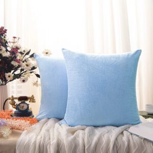Fokelyi perne decorative set 2 bucati 40x40cm albastru deschis moale catifea — Păreri