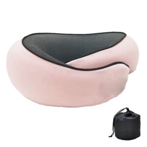 Perna de calatorie pentru gat longziming ajustabila spuma cu memorie roz - Recenzie Detaliată
